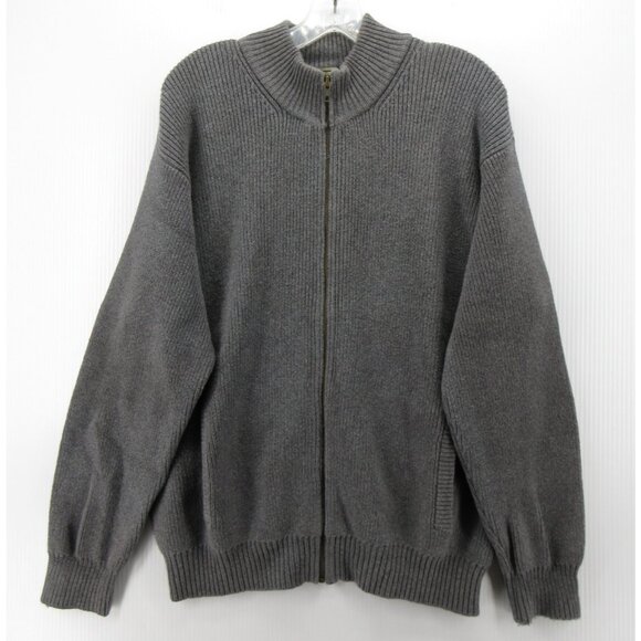 VIINTAGE LL Bean Sweater Medium Cardigan Full Zip Ribbed Chunky Classic - Picture 1 of 9
